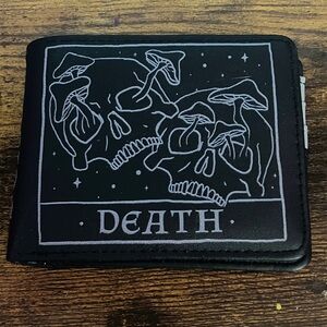 Edgy Black Wallet with Skull Design